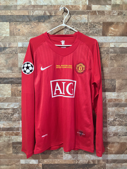 Manchester United Local 07/08 Manga Larga Retro