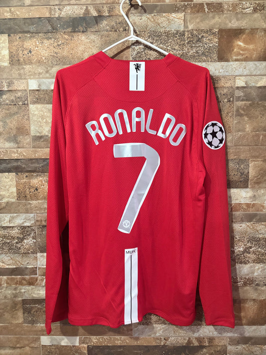 Manchester United Local 07/08 Manga Larga Retro